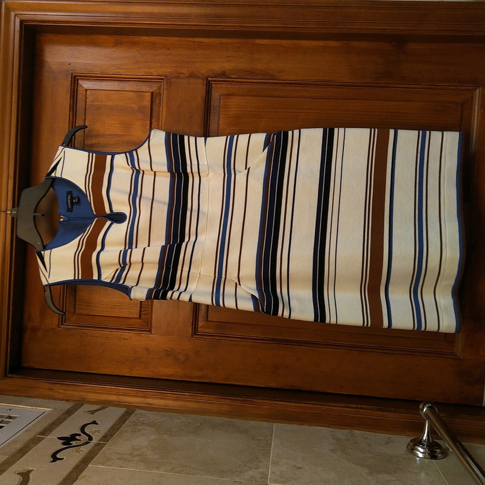 Lands 2nd Striped Sleeveless dress w/pockets 8P